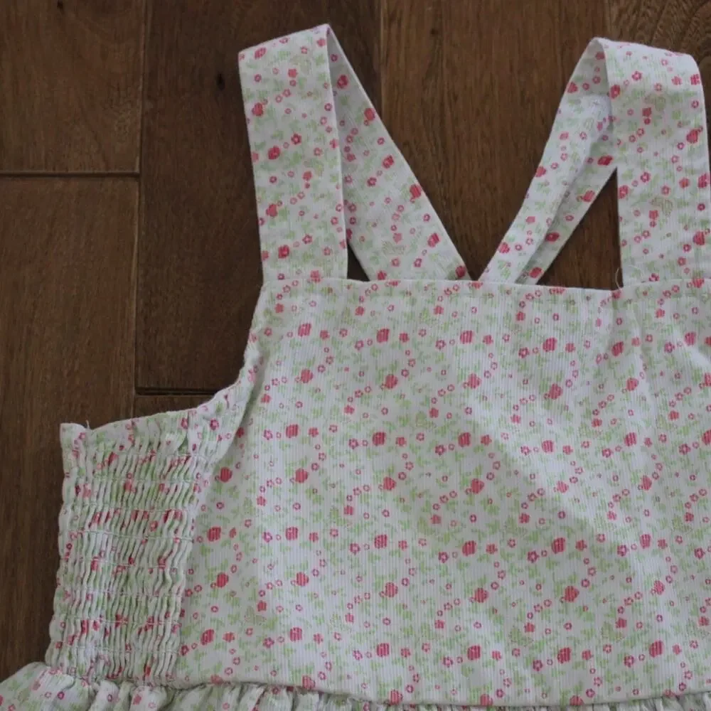 Vintage Laura Ashley‎ Strappy Cotton Blend Micro Floral Print Dress Size 5